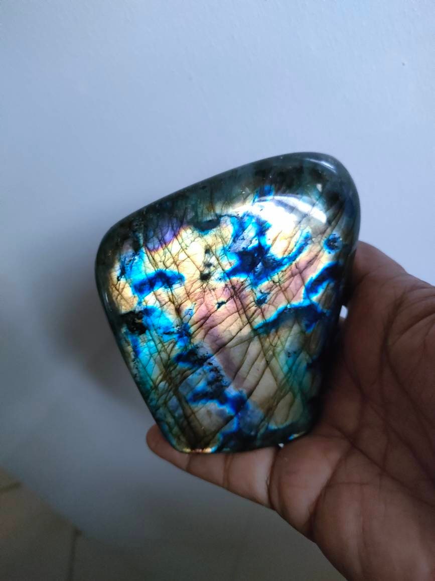 Spectrolite 616Gr- Vert Bleue et Jaune Dorée - Forme Libre