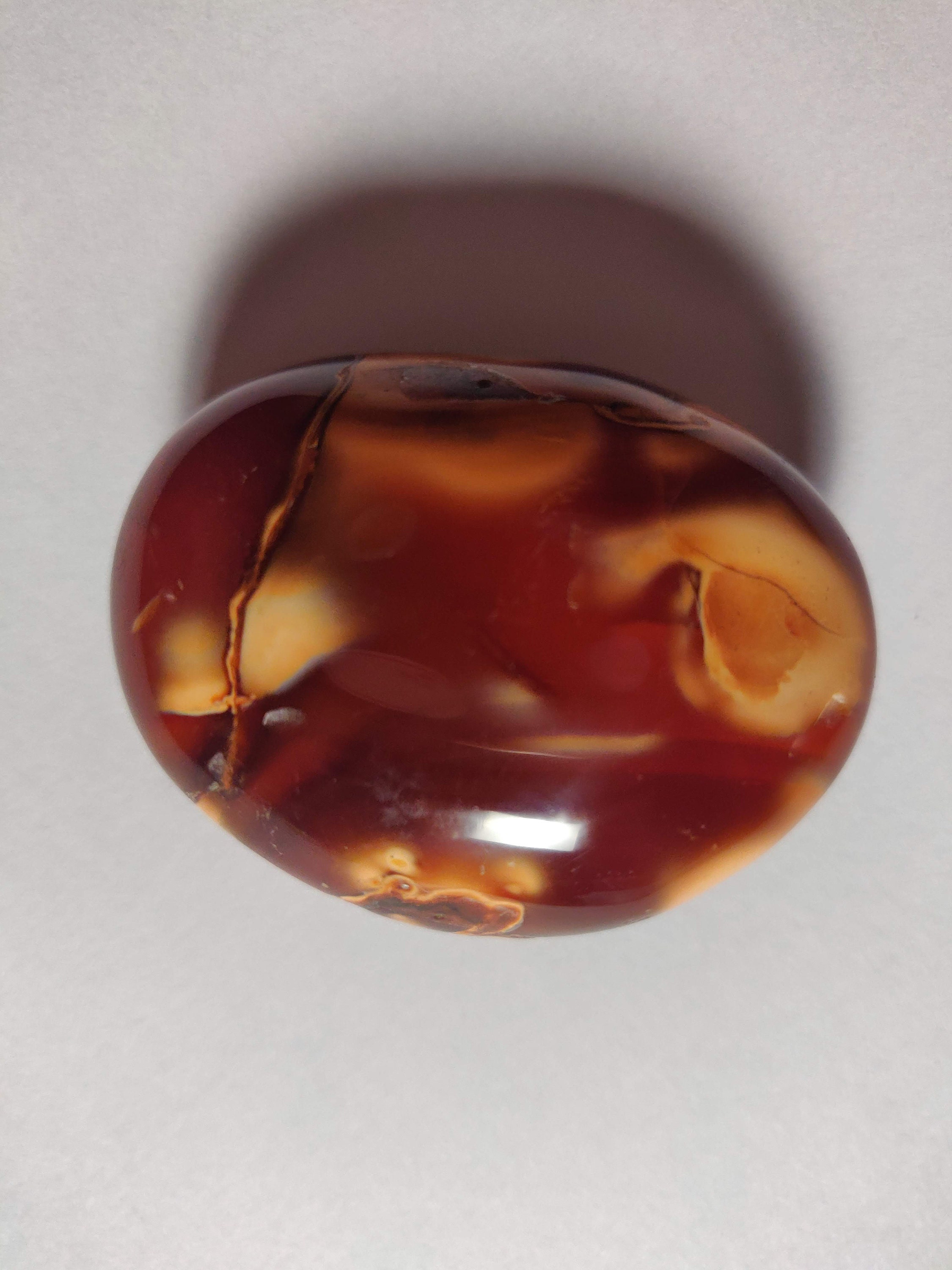 Cornaline 50, 20Gr- Rouge et Orange - Galet Ovale