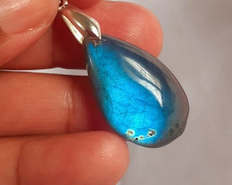 Labradorite 5 Gr - bleue flash - pendentif goutte-ADR3