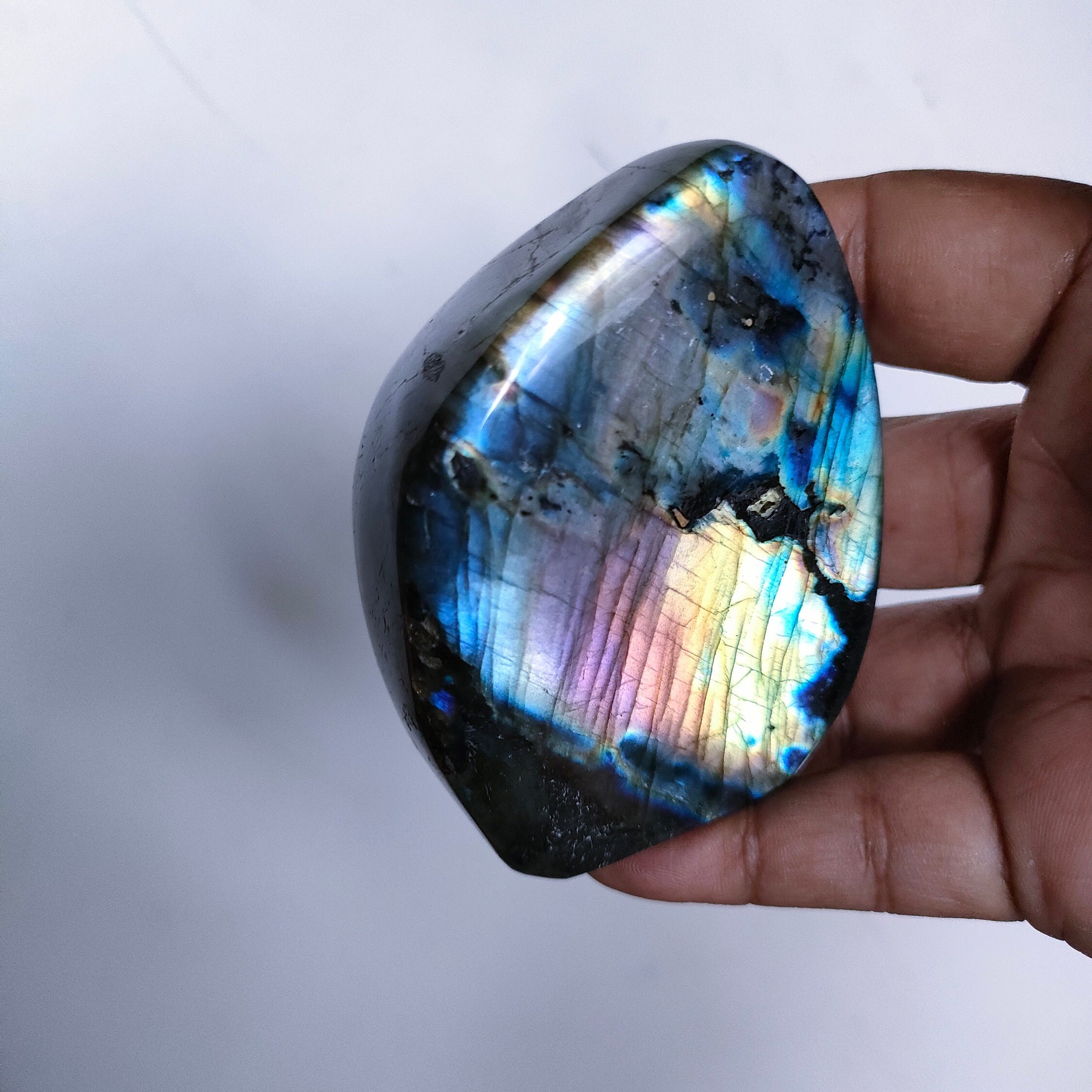 Spectrolite 280Gr-Vert Jaune et Bleue Orange Violacée - Mini Forme Libre