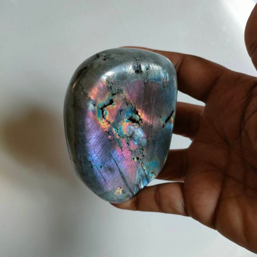 Spectrolite 380, 50Gr-Rose Violacée et Gris Arc en Ciel - Mini Forme Libre