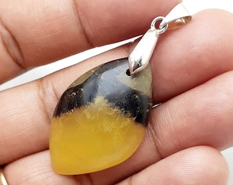 SEPTARIA 5,7 Gr -Jaune et marron - pendentif -MHR11