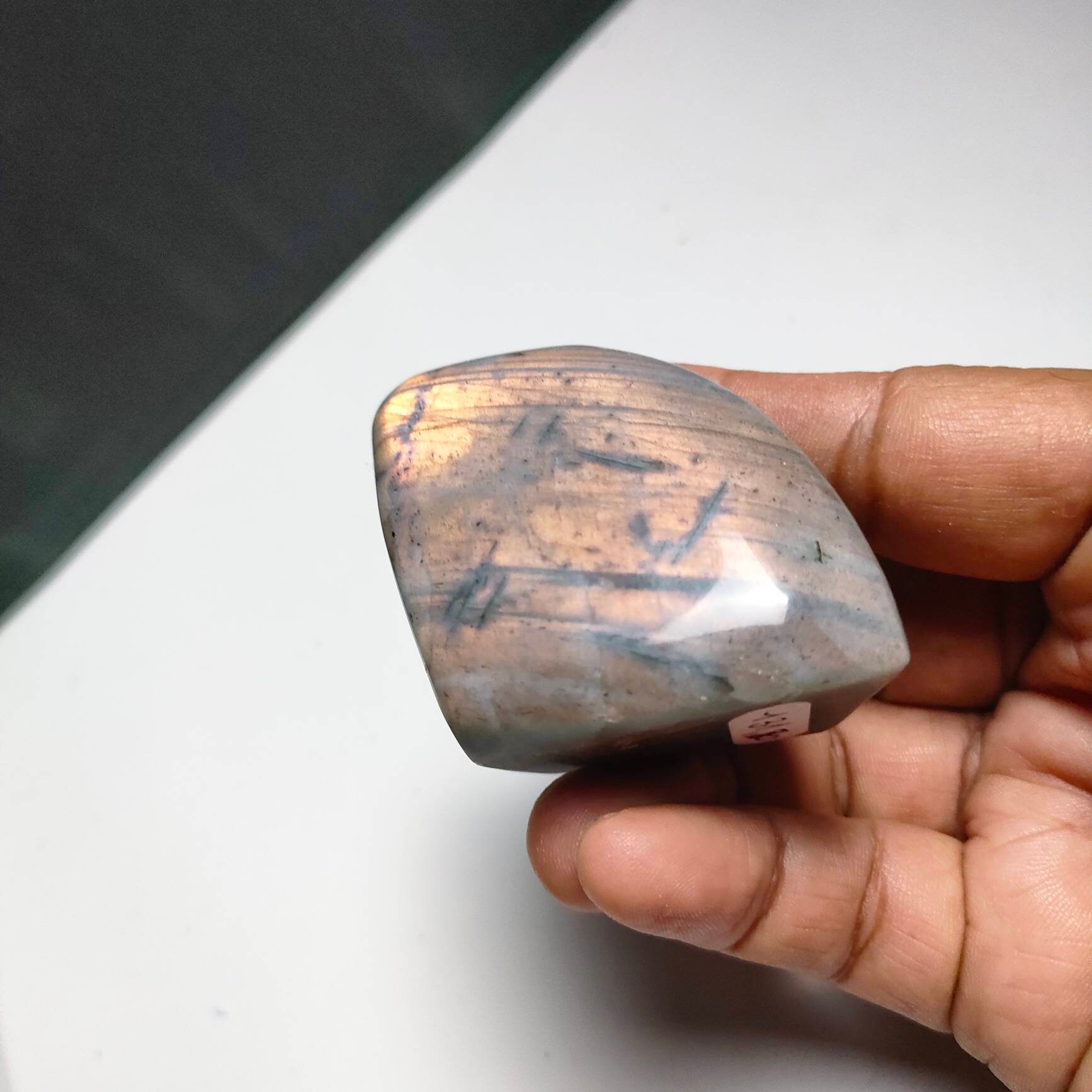 Labradorite 131, 80Gr - Jaune Orange Dorée Mini Forme Libre