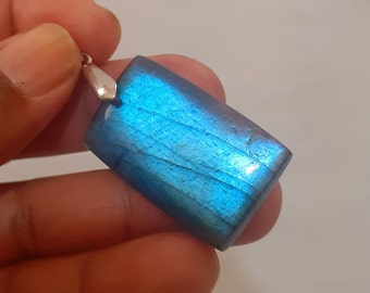 Labradorite 9,1 Gr - bleue flash - pendentif rectengle