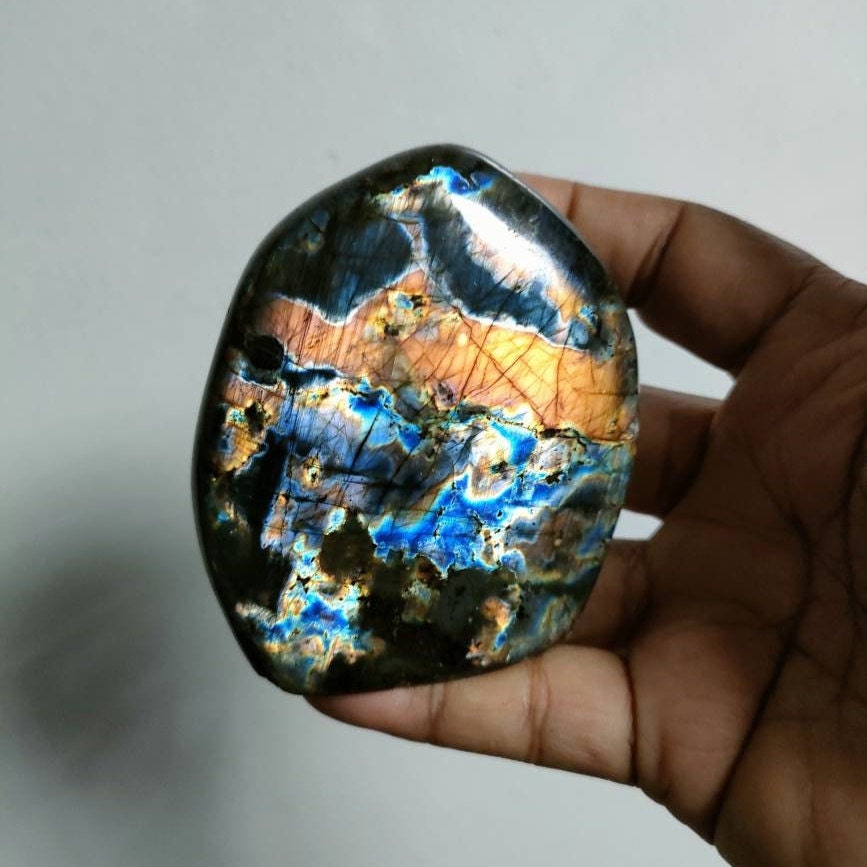 Spectrolite 356, 10Gr- Jaune Orange Dorée et Bleue - Mini Forme Libre