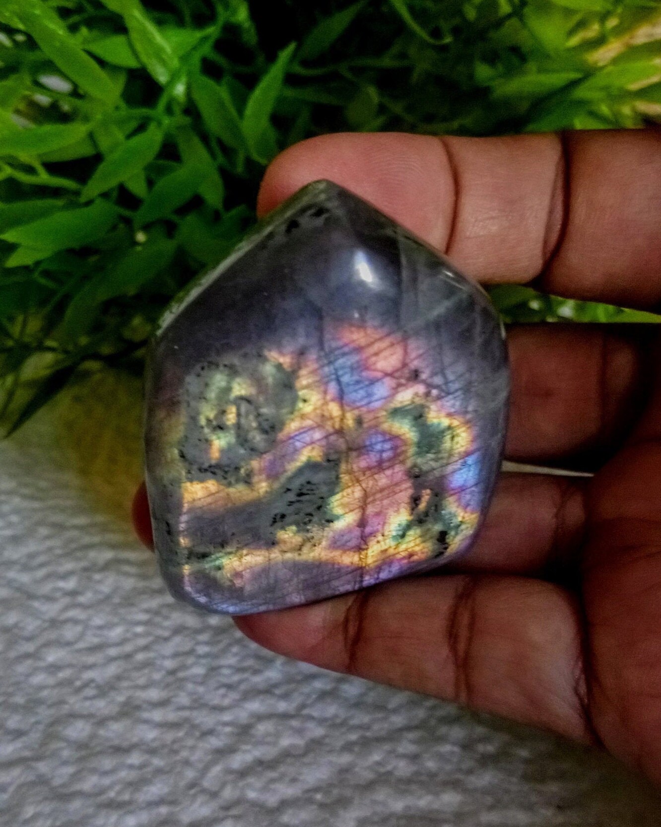 Spectrolite 134, 30Gr -Orange et Gis Violacéee-Mini Forme Libre