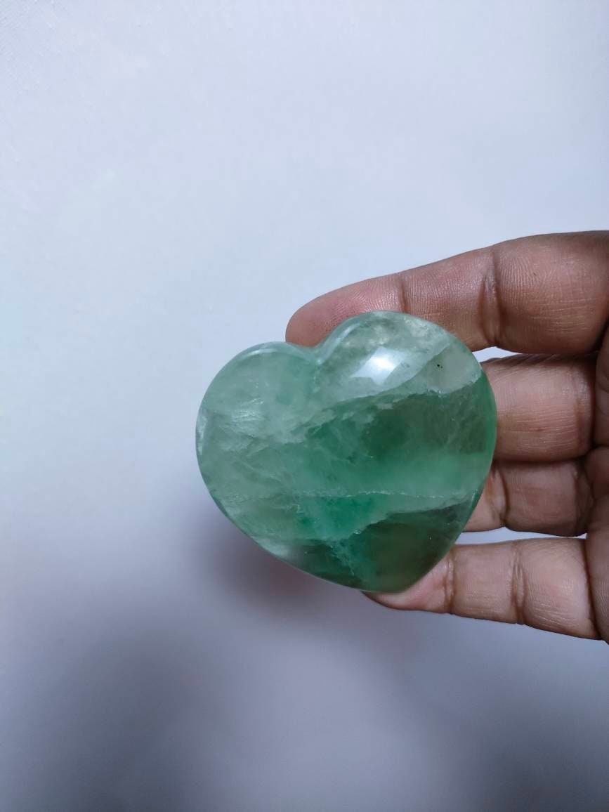 Fluorite Verte - 144, 70Gr -Verte Transparente- Cœur mm