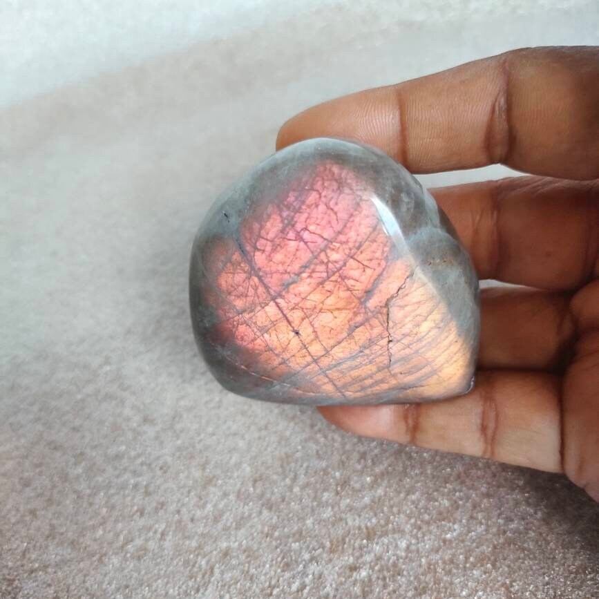 Labradorite - 153, 10Gr- Jaune Orange Dorée Mini Forme Libre