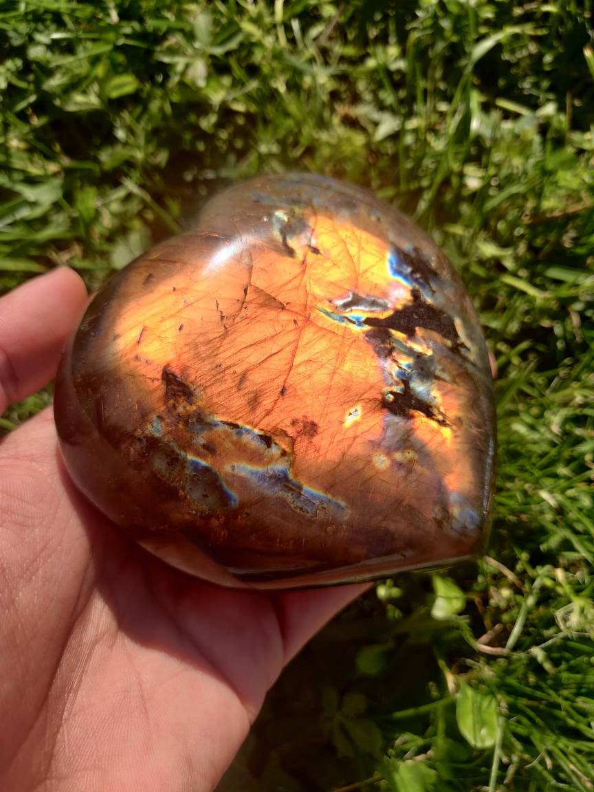 Spectrolite 419Gr - Orange Dorée Cœur Xl