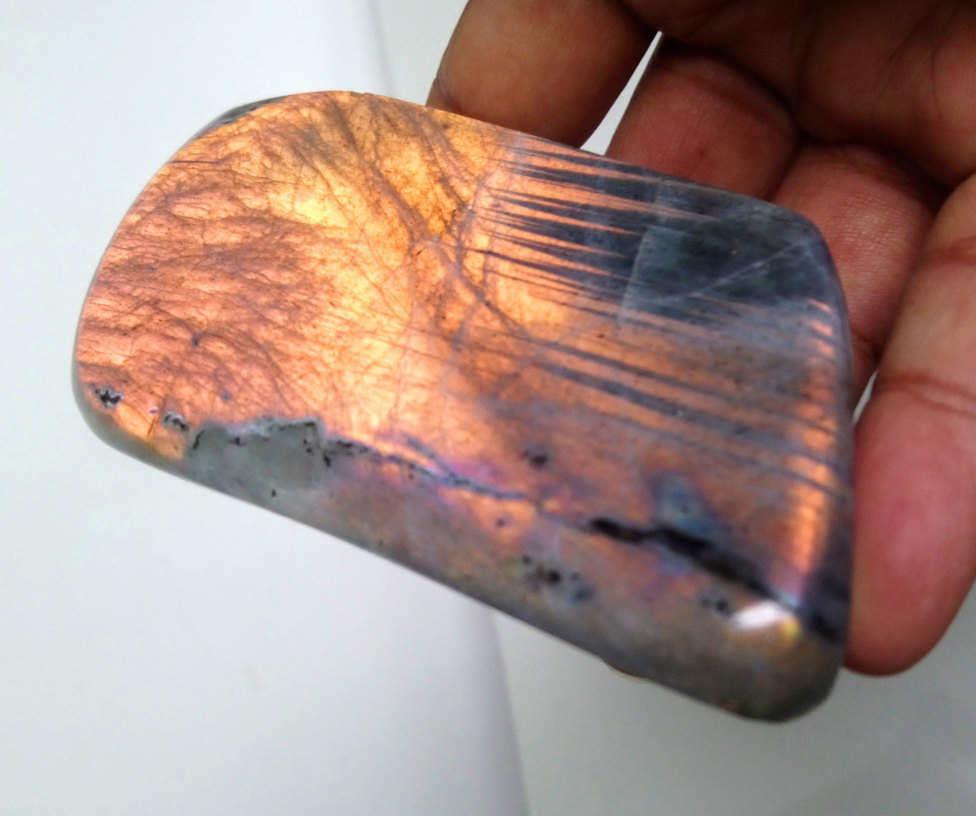 Labradorite 287, 50Gr- Orange Dorée - Forme Libre