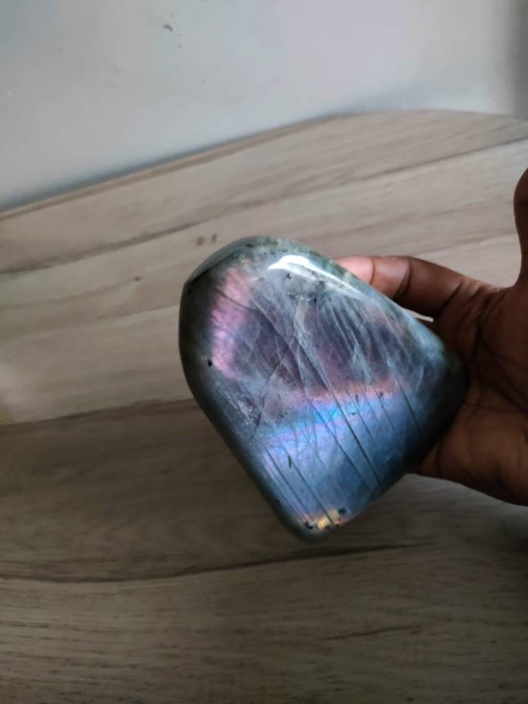 Labradorite 908, 10Gr. - Rose Violacée et Bleue City Forme Libre