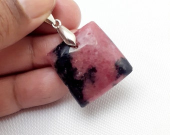 Rhodonite -7,4Gr -rose-rouge et noire - pendentif-MRH7