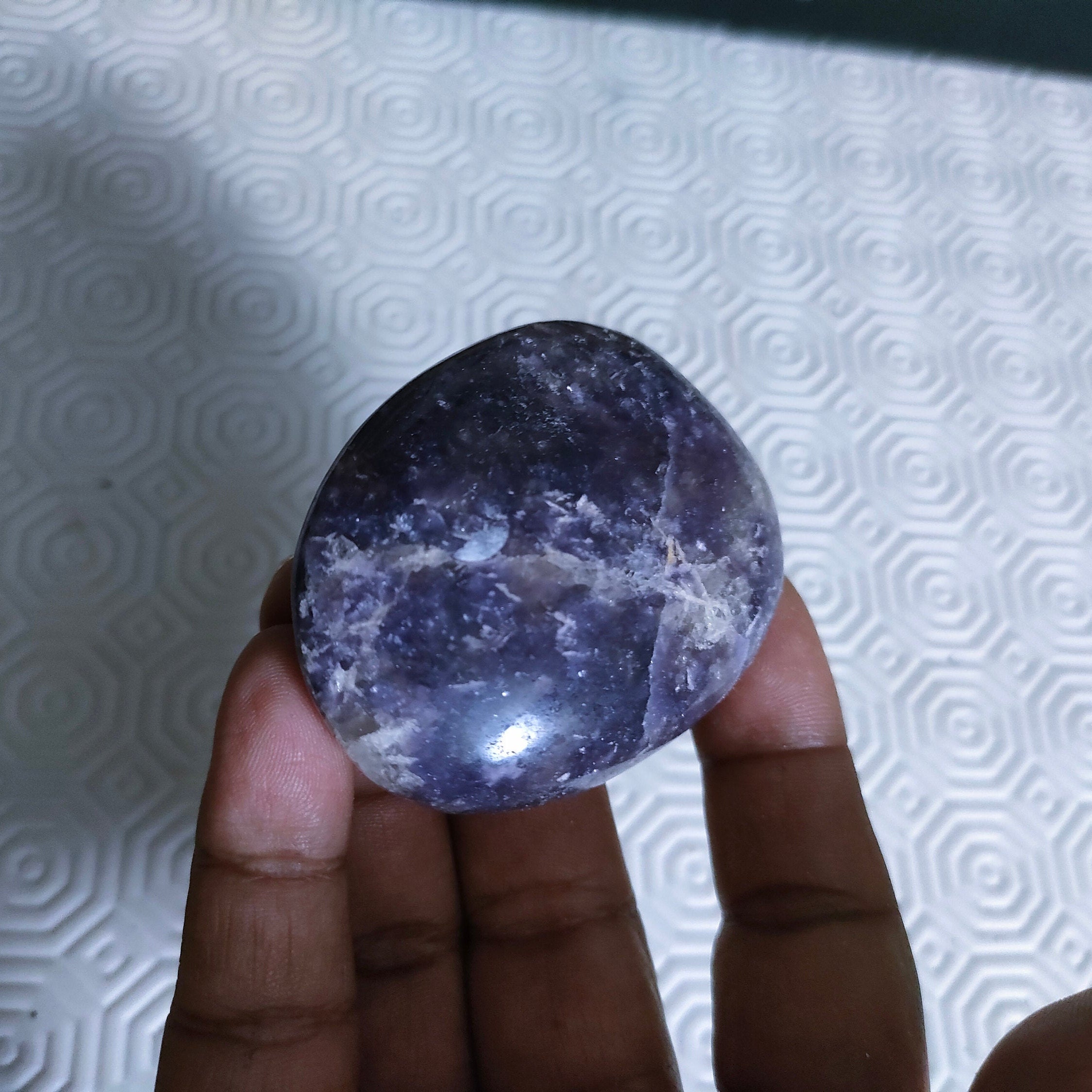 Lepidolite 120, 90Gr - Violette- Galet Ovale Xl