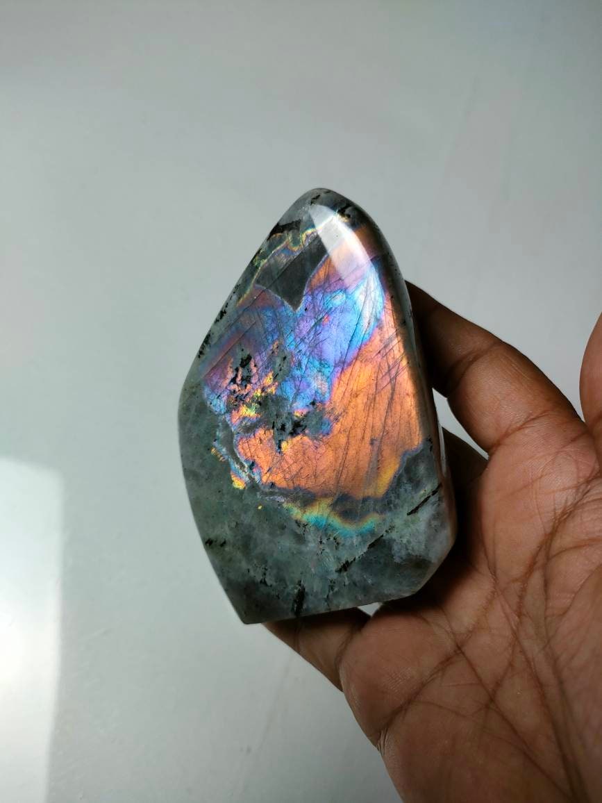 Spectrolite 474, 50Gr - Orange Dorée et Violacée - Forme Libre