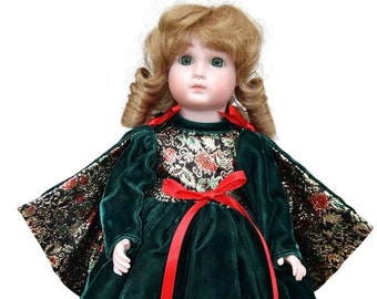 Signed Sandy Hangland 1985 Porcelain 15 inch Doll Collectible Gift for Collector * fREE GIFT WRAP