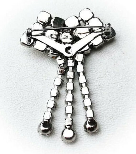 Large Rhinestone Brooch Pin from the late 1940s C… - image 2