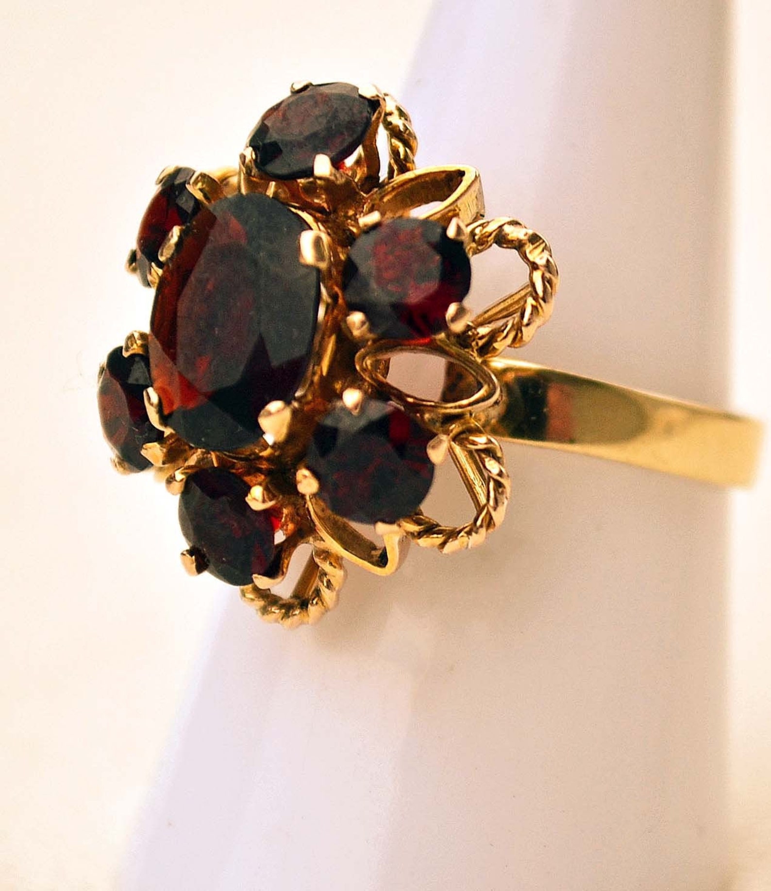 Garnet Ring 18K Gold Late 1800s Antique Victorian Ring from | Etsy