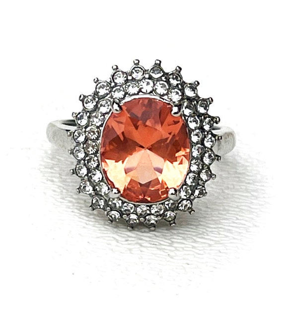 Sapphire Ring 9 Carat Rare Oval Padparadscha Doubl