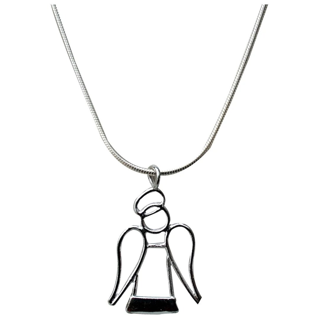 Angel Chain Italian Sterling Silver Angel Pendant Necklace ~ 18 Inch Chain - Etsy