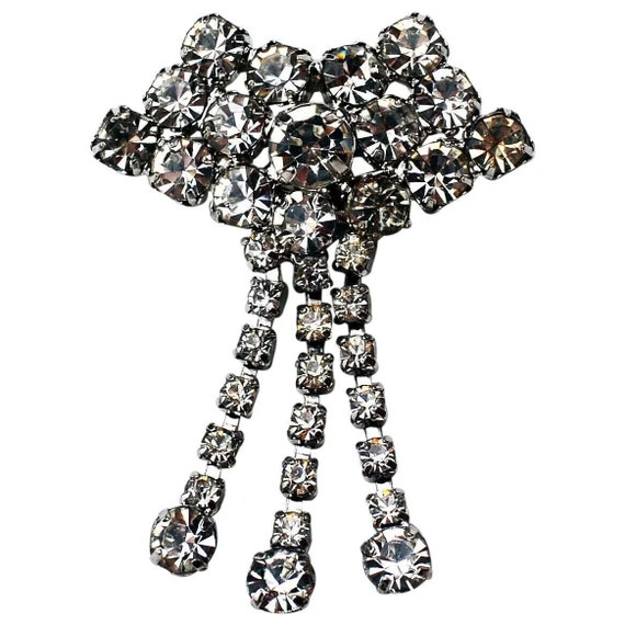 Large Rhinestone Brooch Pin from the late 1940s C… - image 1