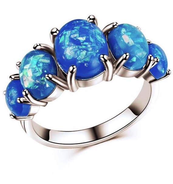 Blue fire hotsell 14k gold band