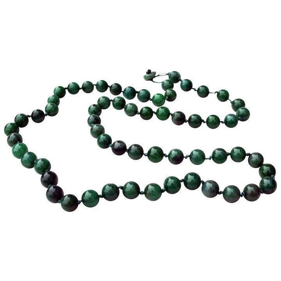 Aventurine 30 inch Hand Knotted Necklace Vintage … - image 1