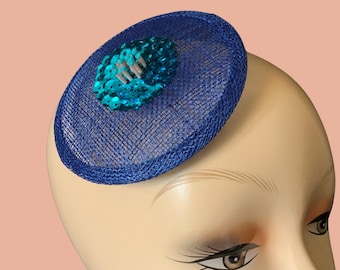Blue Boobie Fascinator, Sequin Nipple Hair Clip, Feminist Hen Party Hat