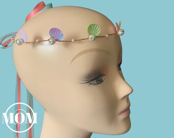 Seashell Mermaid Crown: Pearl & Sequin Headpiece