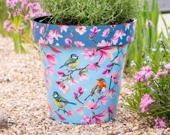 Zest Pot - Watercolour Birds - Indoor and Outdoor Planter (Various Sizes)