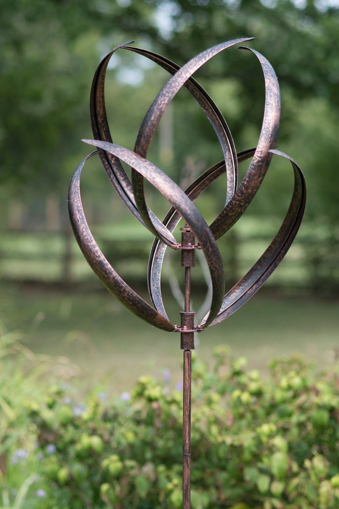 Hampton Garden Wind Sculpture Brushed Copper Etsy UK