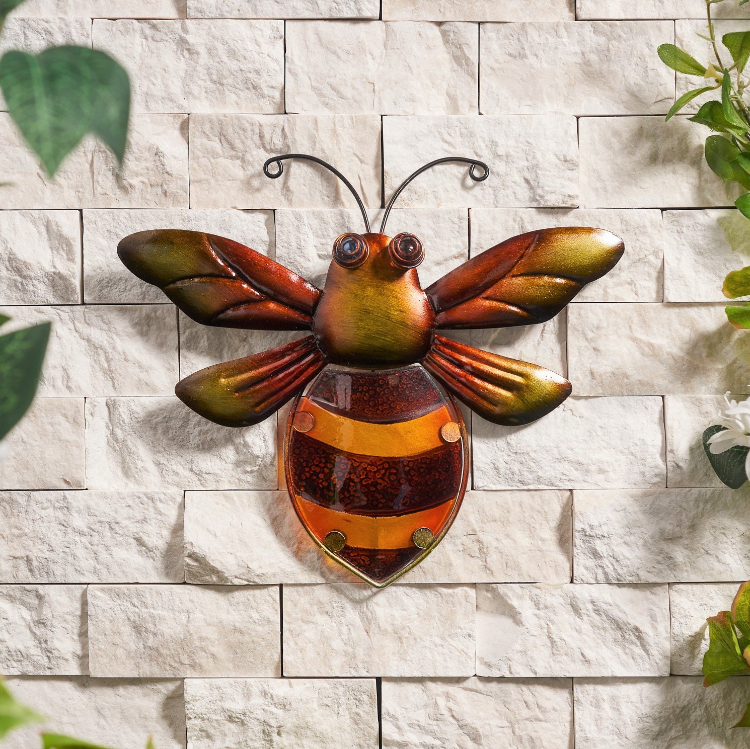 Bumblebee Glass Wall Art Glass Bee Ornament Garden Decor Etsy
