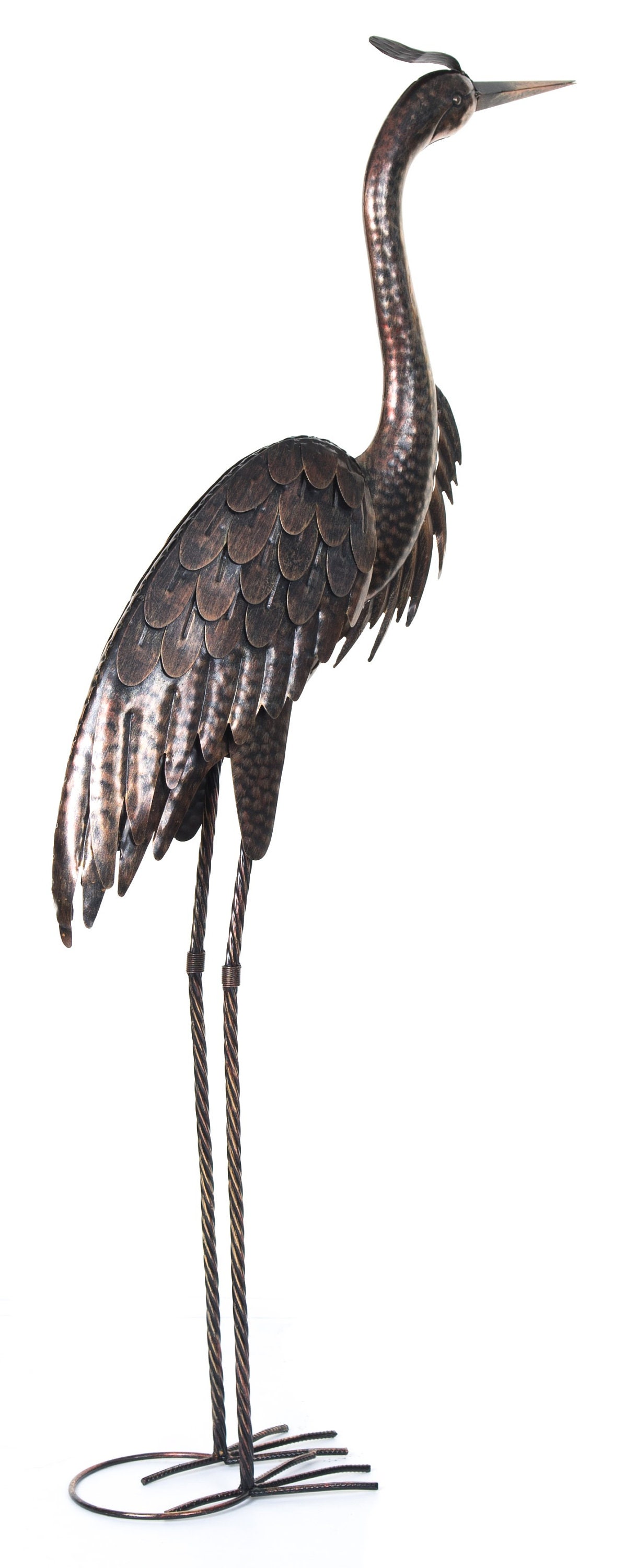 Large Metal Heron Statue Ornament Garden Statue Bird Yard Etsy