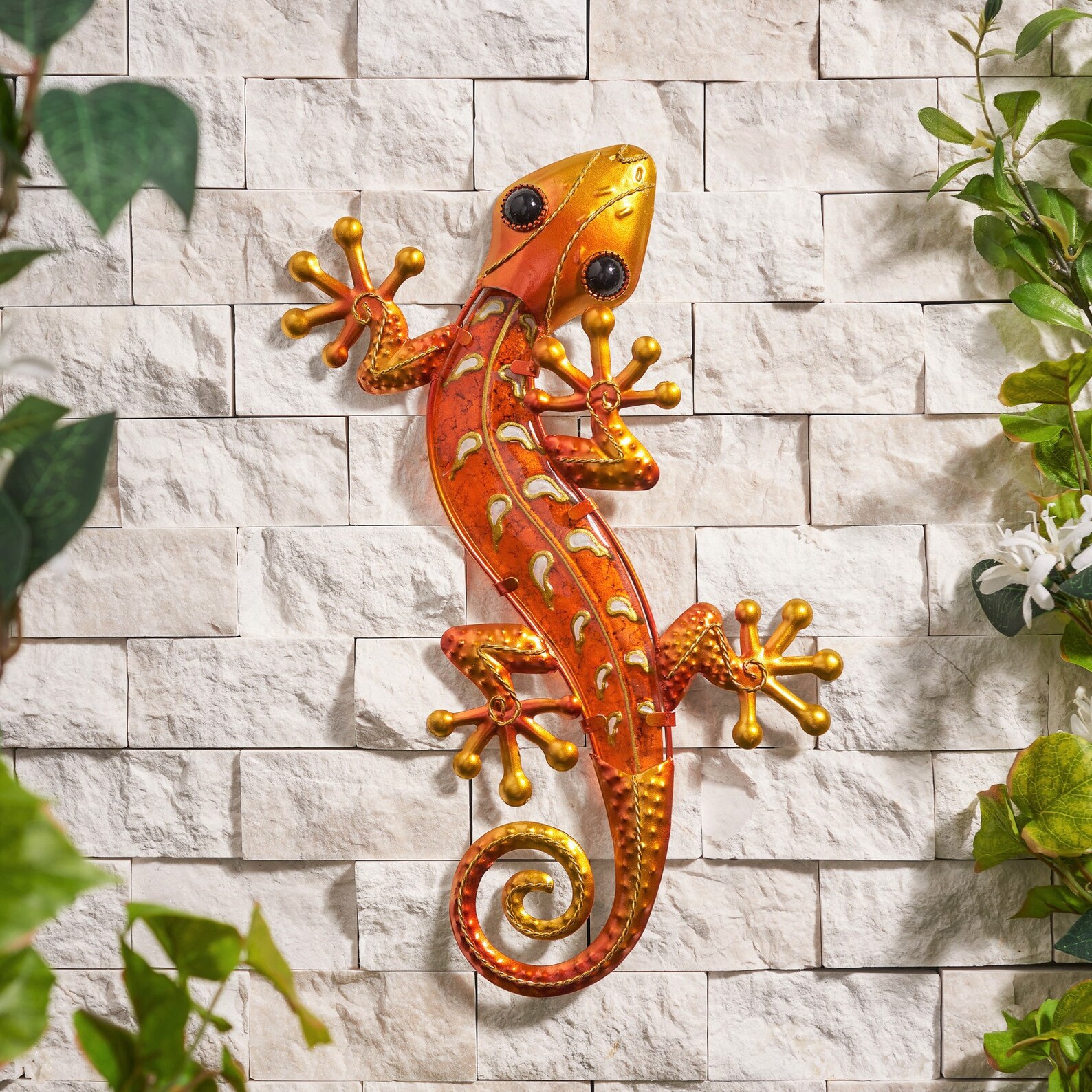 40cm Gecko Glass Wall Art Gecko Owl Ornament Garden Decor Etsy UK