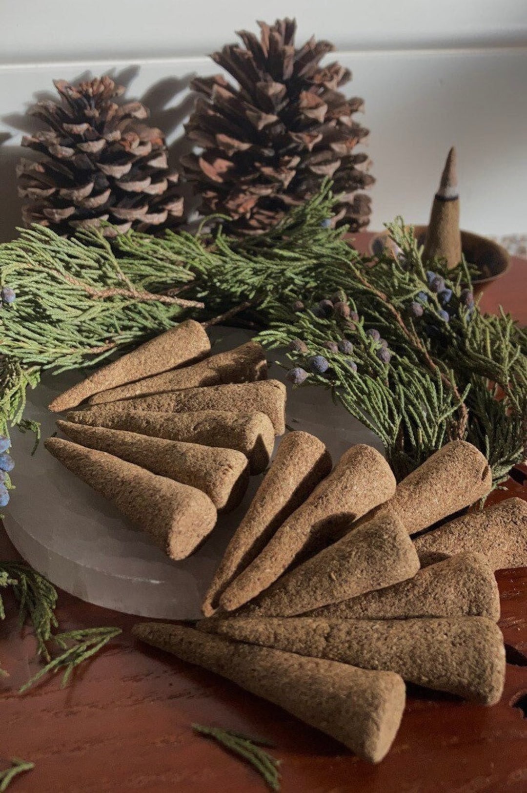 Pine, Basil & Peppermint Incense Cones Handrolled Incense Cones