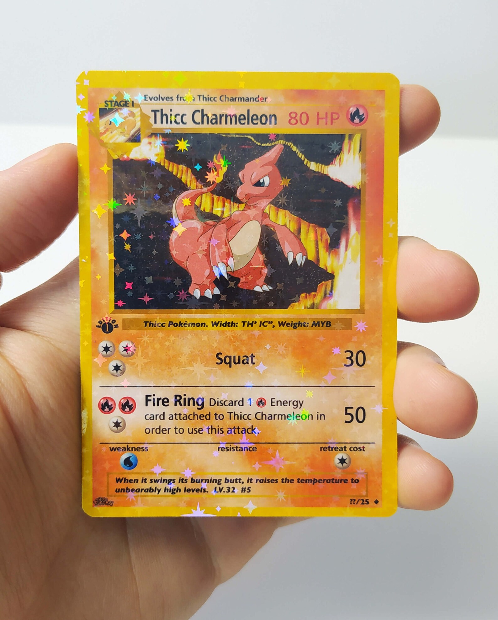 Thicc Charmeleon Holo Pokemon Card Proxy Parody Etsy UK