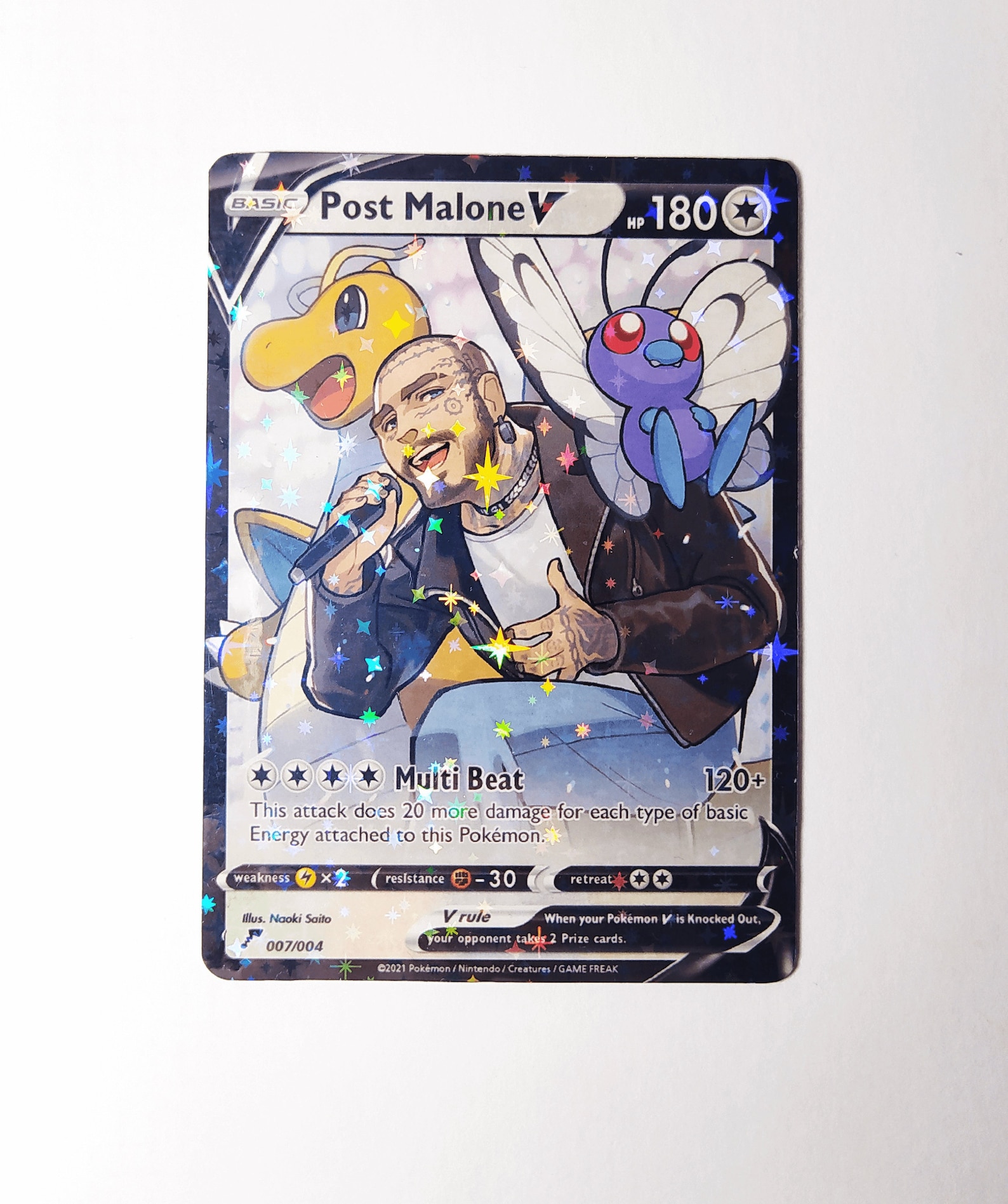 Post Malone V Holo Pokemon Card Proxy Christmas GIFT Etsy