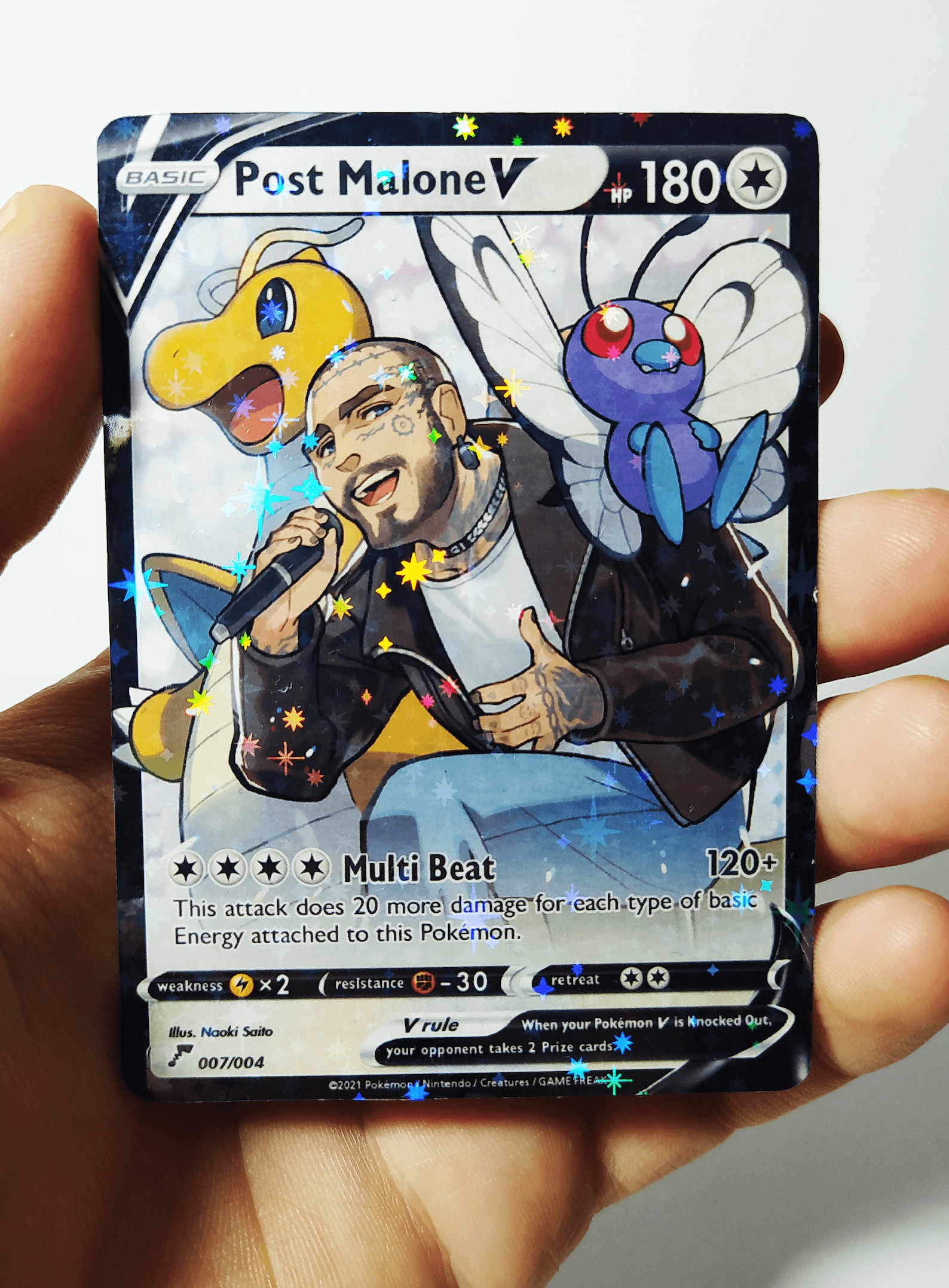 Post Malone V Holo Pokemon Card Proxy Christmas GIFT Etsy