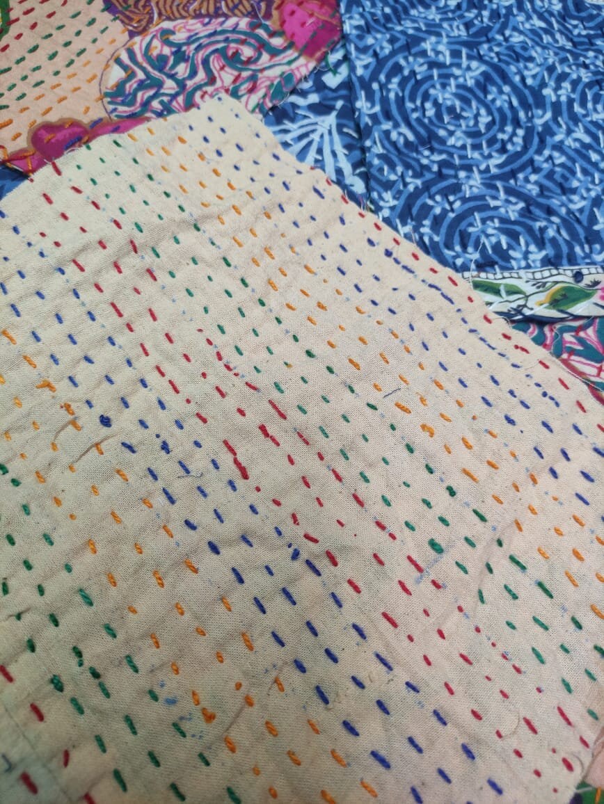 Kantha Fabric Handmade Cut Fabric Decorative Cut Patchwork Etsy