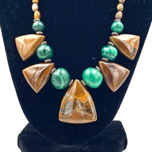 Tigers Eye and Malachite Necklace