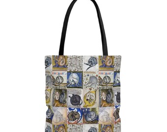 Medieval Cats Licking Their Butts Tote Bag