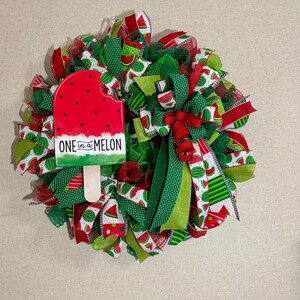 One in a melon wreath, Watermelon Wreath, Summer Wreath, Front Door Wreath, Kitchen Wreath, Double Door Spring Wreath