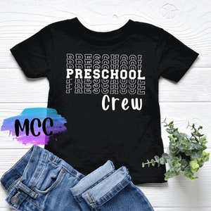 Preschool Crew Shirt, First Day Of School Shirt, Pre-K Boys tee, 1st day of Preschool, Black and White School Shirt
