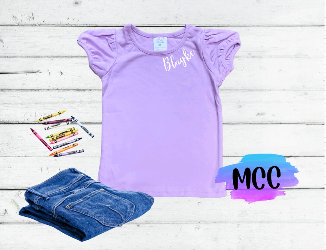Monogrammed Children Shirts | Monogram Girls Shirt | Neck Monogram ...