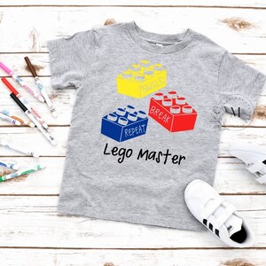 Building Block Shirt, Personalized Building, Break, Repeat Shirt, Birthday Construction Brick Soft T-Shirt,