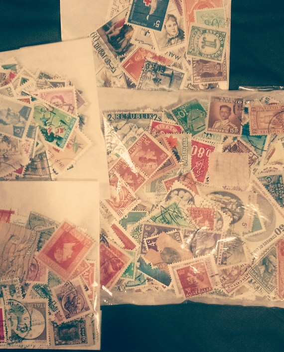 Fifty Vintage Postage Stamps From Around The World Including | Etsy