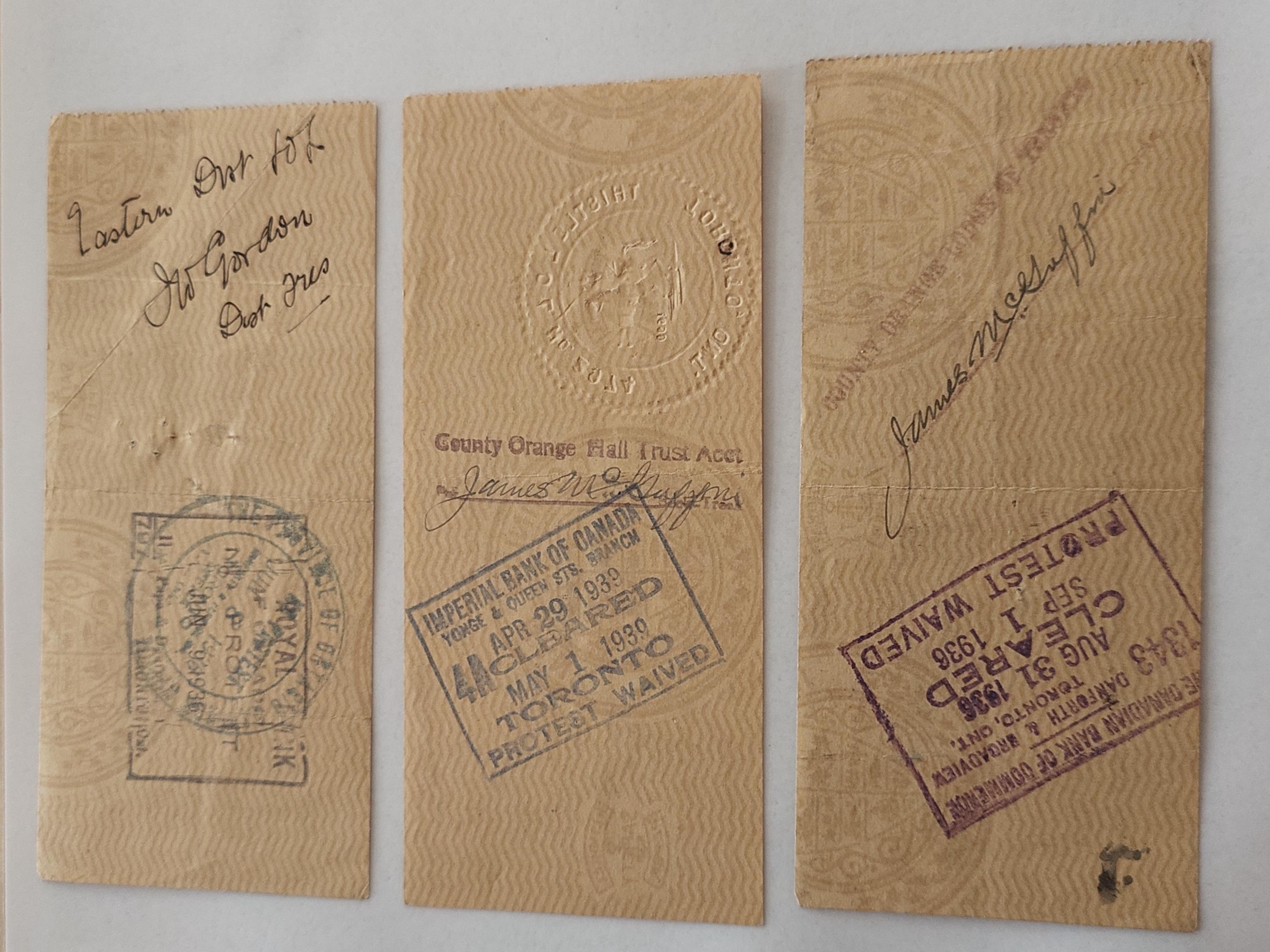 アイルランド銀行の小切手かしら？ 素晴らしいアンティーク銀行小切手、米国、モンタナ州、1914-1915年