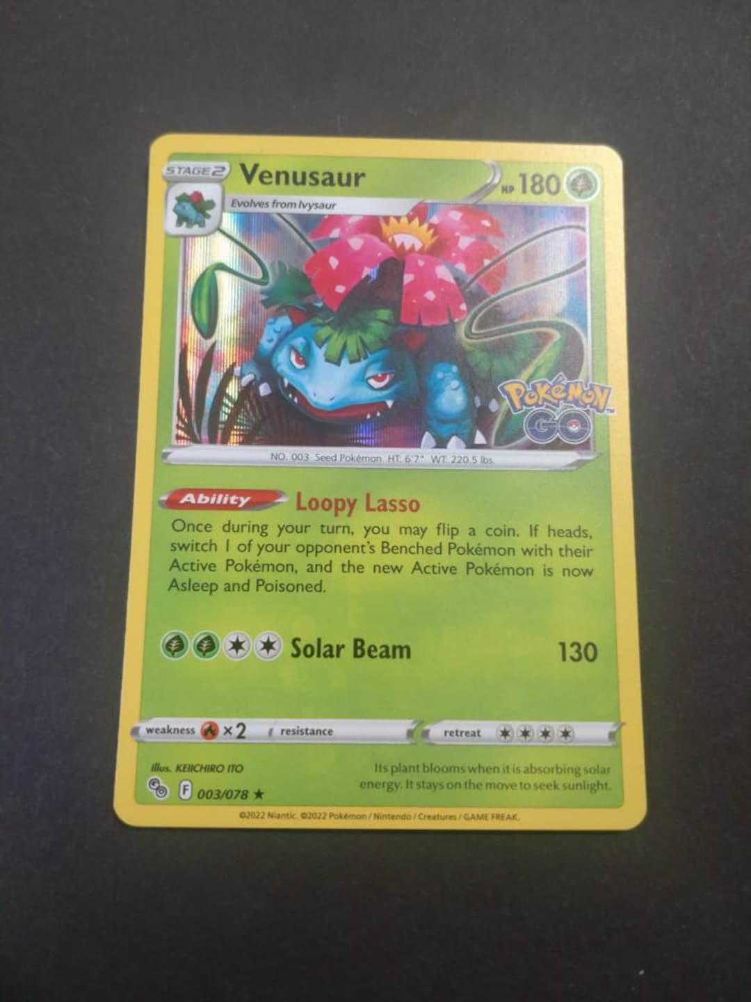 Vintage Pokemon Card Venusaur HOLO 3/78 Pokmon GO Edition Near Mint  Condition! - Etsy Australia