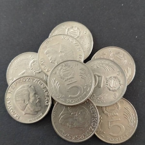 Vintage Socialist Hungary Five Forint Coin 1970/1980&#39;s!
