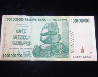 Vintage Zimbabwe One Billion Dollar Banknote!