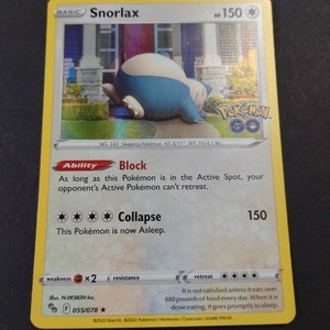 Vintage Pokemon Card Snorlax HOLO 55/78 Pokmon GO Edition Near Mint Condition! - Etsy Vintage Pokemon Card Snorlax HOLO 55/78 Pokmon GO Edition Near Mint Condition! - Etsy
